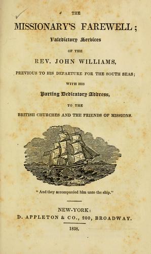 Cover for The missionary's farewell