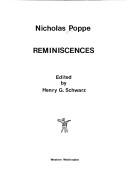Cover for Reminiscences