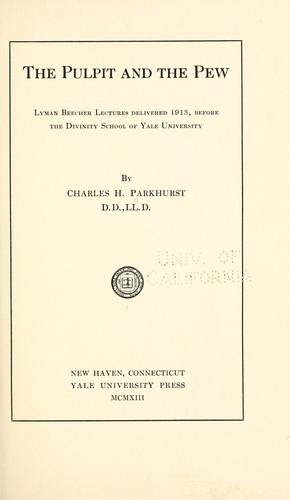 Cover for The pulpit and the pew