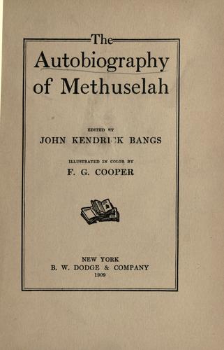 Cover for The autobiography of Methuselah