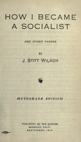 Cover for How I became a socialist and other papers.