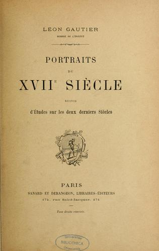 Cover for Portraits du XVIIe siècle