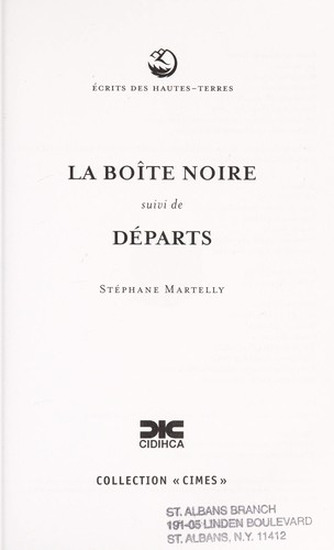 Cover for Boîte noire