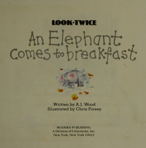 Cover for An Elephant Comes to Breakfast