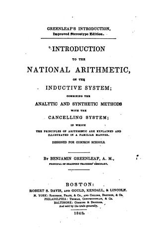 Cover for Introduction to the National Arithmetic, on the Inductive System ...