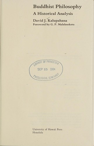 Cover for Buddhist philosophy