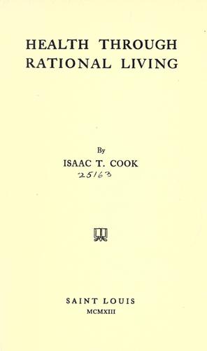 Cover for Health through rational living