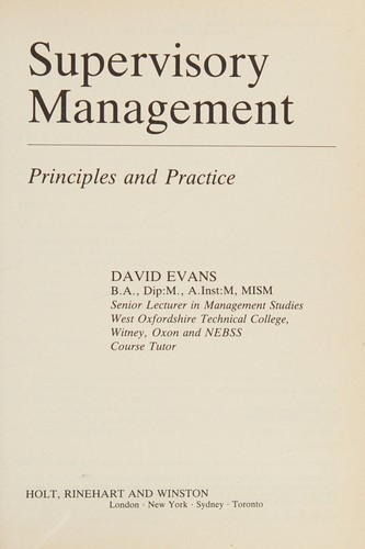 Cover for Supervisory management