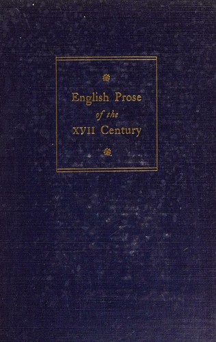 Cover for English prose of the XVII century