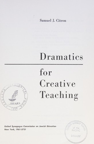 Cover for Dramatics for creative teaching.