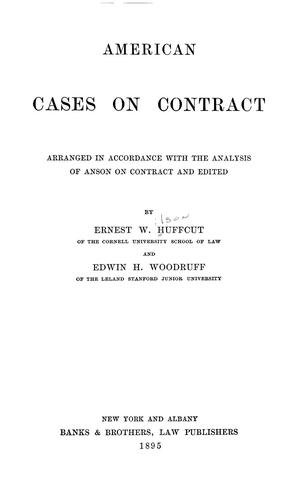 Cover for American cases on contract