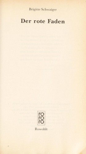 Cover for Der rote Faden
