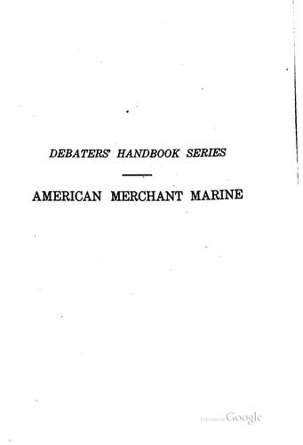 Cover for Selected articles on the American merchant marine