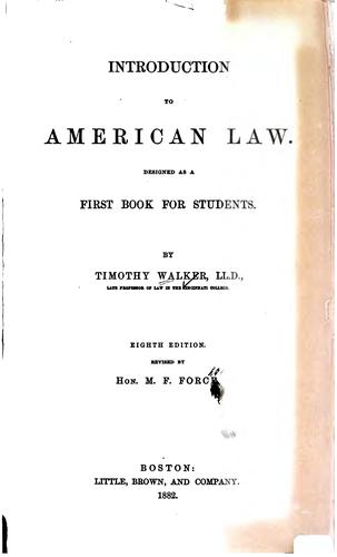 Cover for Introduction to American Law: Designed as a First Book for Students