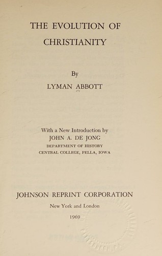 Cover for The Evolution of Christianity
