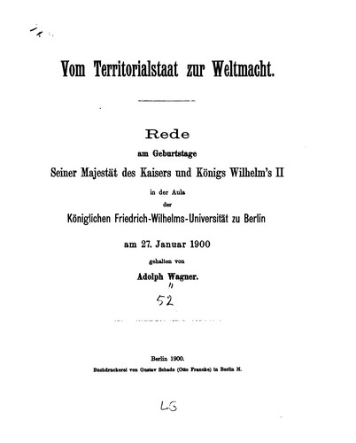 Cover for Vom territorialstaat zur weltmacht ...