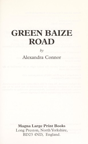 Cover for Green Baize Road