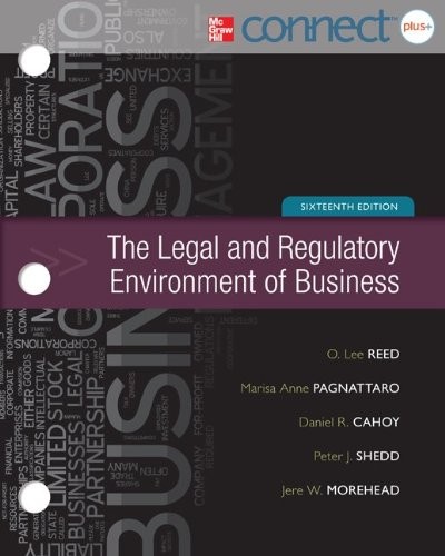 Cover for Legal and Regulatory Environment of Business