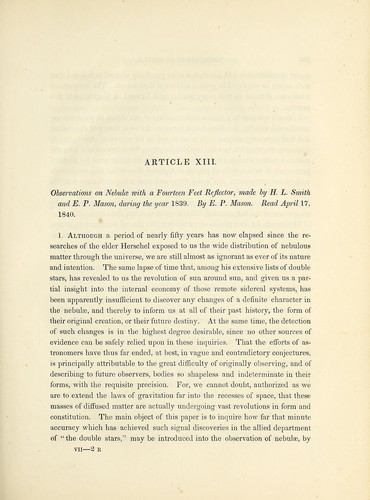 Cover for Observations on nebulae with a fourteen feet reflector