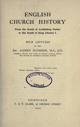 Cover for English church history