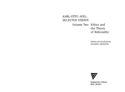 Cover for Karl-Otto Apel: Selected Essays 