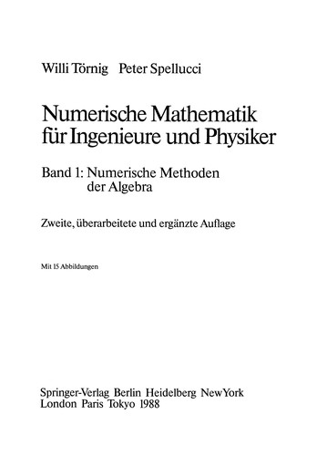 Cover for Numerische Mathematik für Ingenieure und Physiker