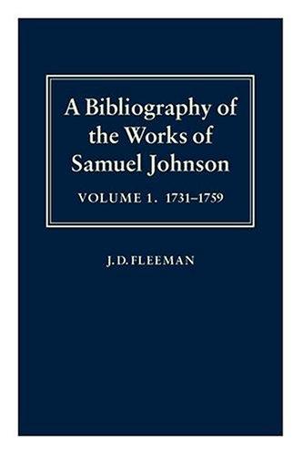 Cover for A bibliography of the works of Samuel Johnson