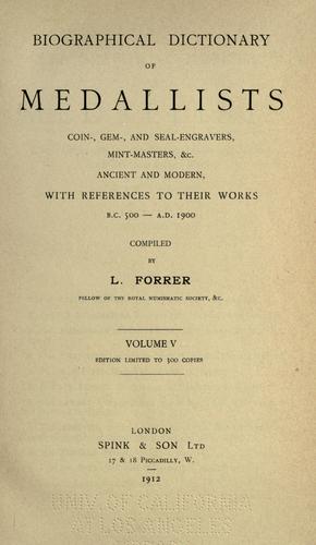 Cover for Biographical dictionary of medallists