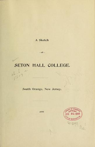 Cover for A sketch of Seton hall college