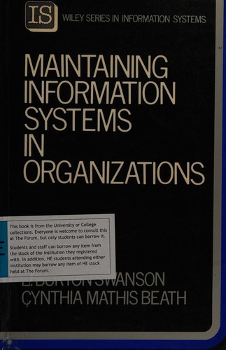 Cover for Maintaining information systems inorganizations