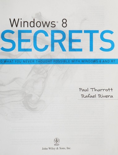 Cover for Windows 8 secrets