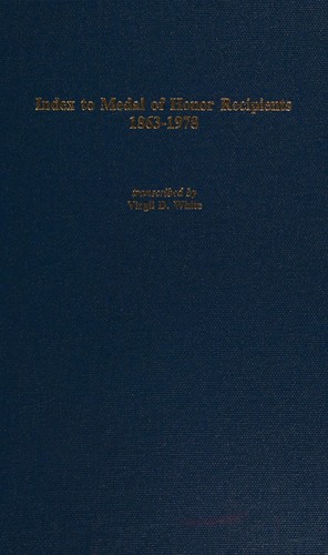 Cover for Index to Medal of Honor recipients, 1863-1978