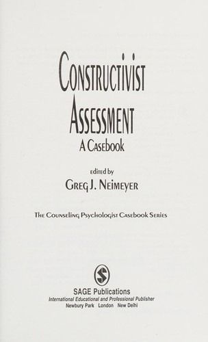 Cover for Constructivist assessment