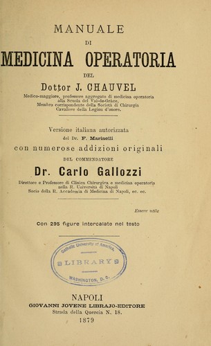 Cover for Manuale di medicina operatoria