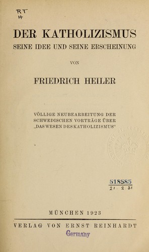 Cover for Der Katholizismus