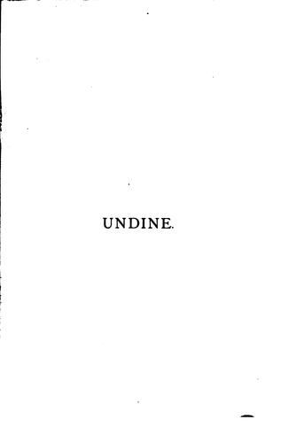 Cover for Undine: A Lyrical Drama