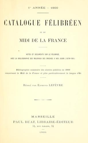 Cover for Catalogue félibréen et du midi de la France.