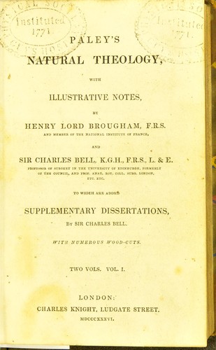 Cover for Paley's Natural theology