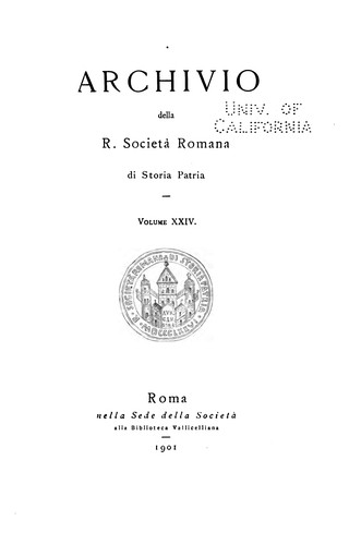 Cover for Archivio della Società romana di storia patria