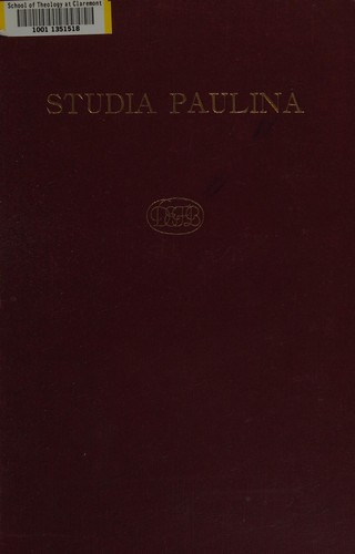 Cover for Studia Paulina in honorem Johannis de Zwaan septuagenarii