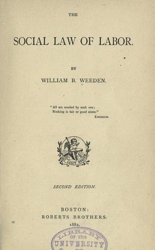 Cover for The social law of labor