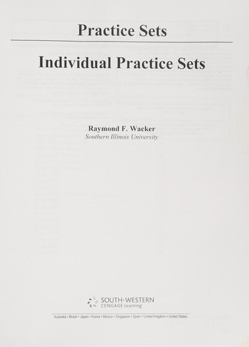 Cover for Practice Sets for Hoffman/Smith's South-Western Federal Taxation 2013 : Individual Income Taxes, 36th