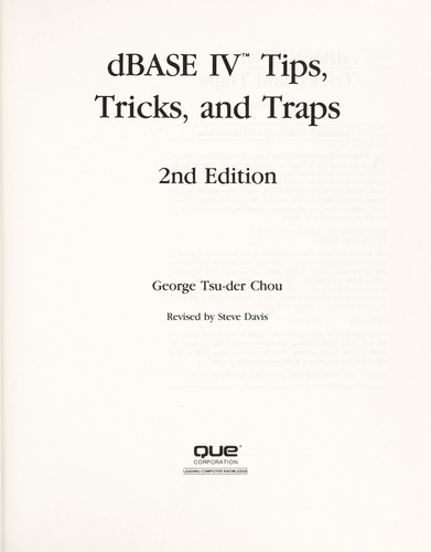 Cover for dBASE IV tips, tricks, and traps