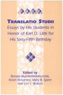 Cover for TRANSLATIO STUDII.  Essays by His Students in Honor of Karl D. Uitti on His Sixty-Fifth Birthday.