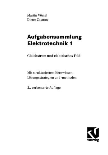 Cover for Aufgabensammlung Elektrotechnik 1