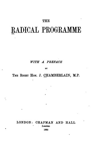 Cover for The radical programme