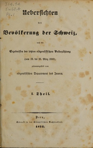 Cover for Beiträge zur Statistik der Schweizerischen Eidgenossenschaft