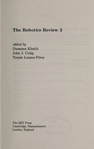 Cover for The Robotics Review 2 (Robotics Review)