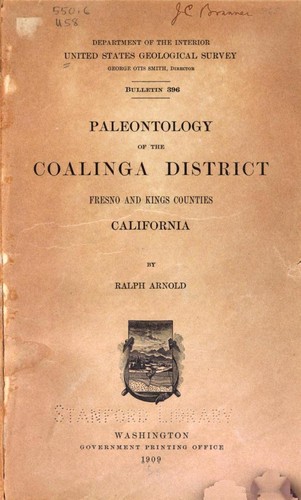 Cover for Paleontology of the Coalinga district, Fresno and Kings counties, California