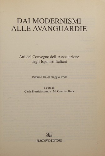 Cover for Dai modernismi alle avanguardie
